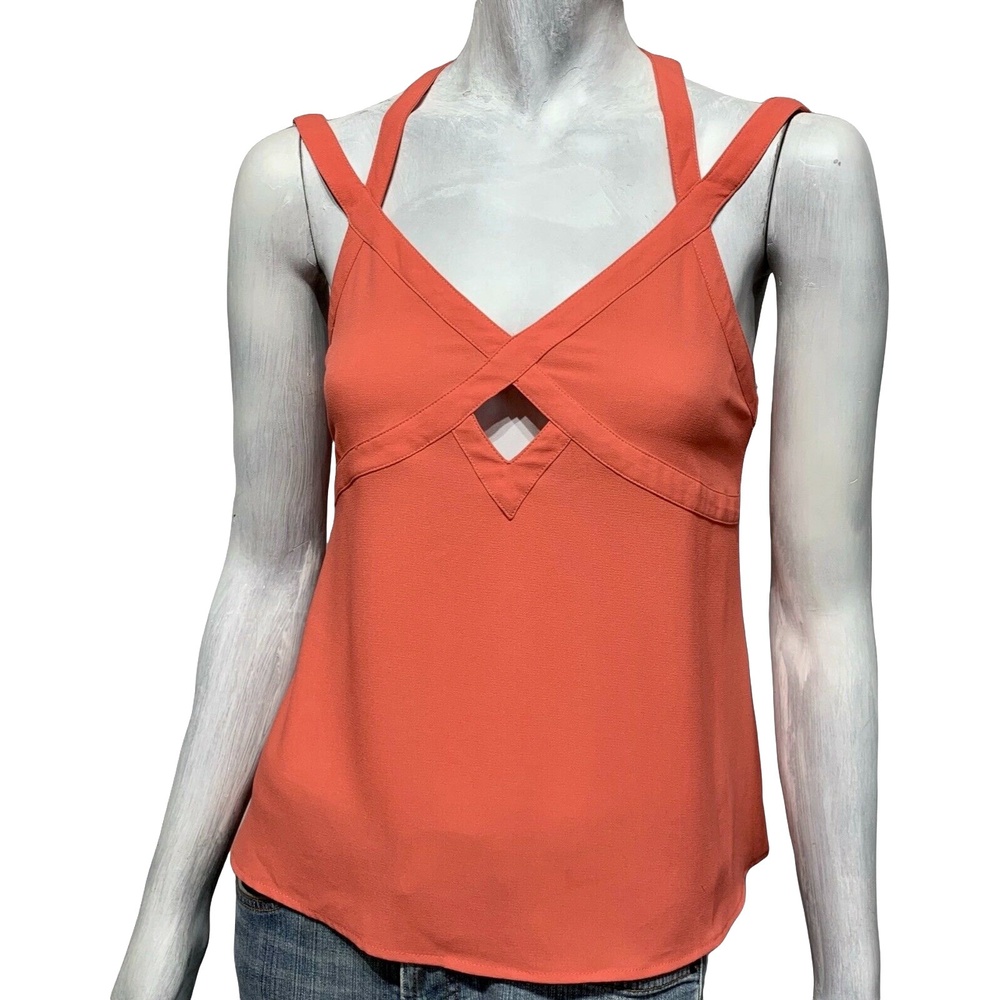 Ladakh Womens Pink Cut-Out Sleeveless Strappy Blouse Tank Top
